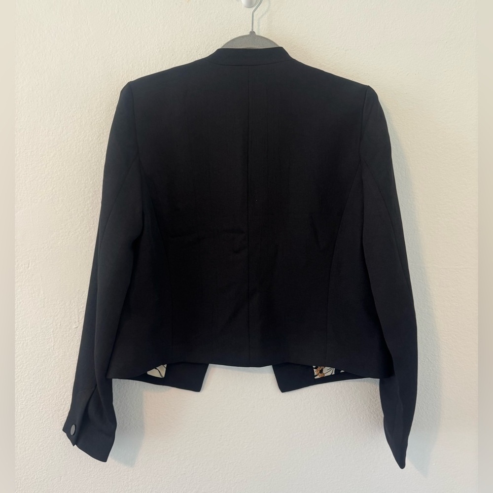 Cartonnier by Anthropologie Black Open Front Blazer Career Office Evening Size 4 - Picture 2 of 8